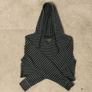 Black and grey cropped hoodie